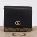 GUCCI GG Supreme GG Marmont Wallet PVC Black Gold 598587 Auth am13292V-22