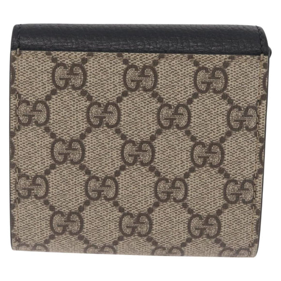 GUCCI GG Supreme GG Marmont Wallet PVC Black Gold 598587 Auth am13292V