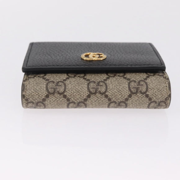GUCCI GG Supreme GG Marmont Wallet PVC Black Gold 598587 Auth am13292V