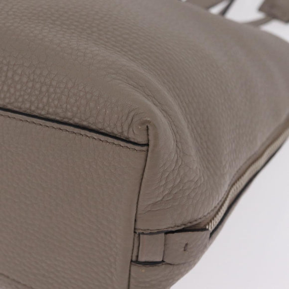 PRADA Side Zip Tote Bag Leather Gray Silver 1BG099 Auth am13295V