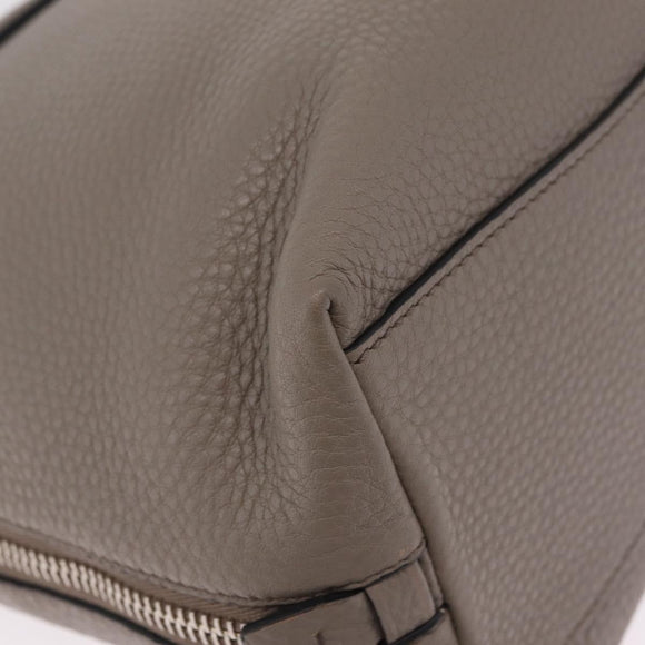 PRADA Side Zip Tote Bag Leather Gray Silver 1BG099 Auth am13295V