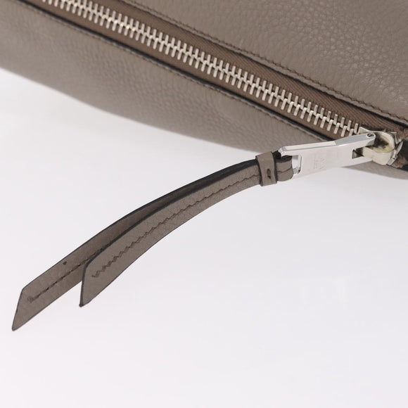 PRADA Side Zip Tote Bag Leather Gray Silver 1BG099 Auth am13295V