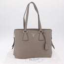PRADA Side Zip Tote Bag Leather Gray Silver 1BG099 Auth am13295V-29