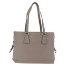 PRADA Side Zip Tote Bag Leather Gray Silver 1BG099 Auth am13295V-3