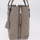 PRADA Side Zip Tote Bag Leather Gray Silver 1BG099 Auth am13295V-4