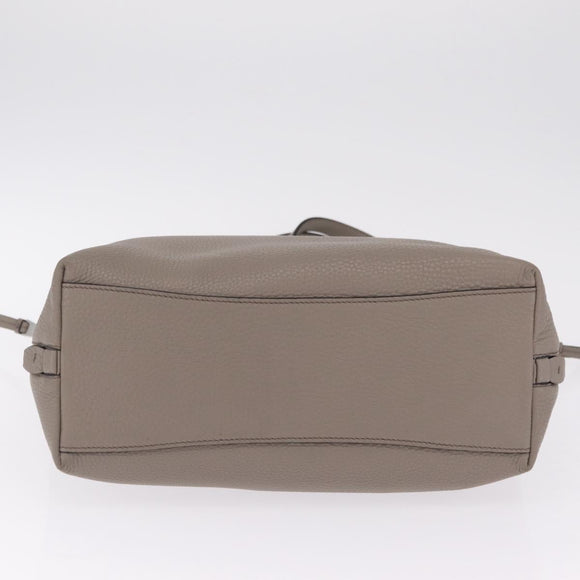 PRADA Side Zip Tote Bag Leather Gray Silver 1BG099 Auth am13295V