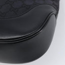 GUCCI GG Canvas Jackie Shoulder Bag Black Silver 001 3346 Auth am13297V-13