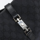 GUCCI GG Canvas Jackie Shoulder Bag Black Silver 001 3346 Auth am13297V-16