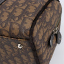 Christian Dior Trotter Canvas Romantic Hand Bag PVC Brown Silver Auth am13298V-12