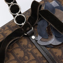 Christian Dior Trotter Canvas Romantic Hand Bag PVC Brown Silver Auth am13298V-14