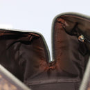 Christian Dior Trotter Canvas Romantic Hand Bag PVC Brown Silver Auth am13298V-19