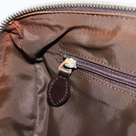 Christian Dior Trotter Canvas Romantic Hand Bag PVC Brown Silver Auth am13298V