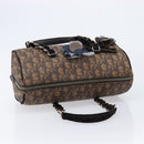 Christian Dior Trotter Canvas Romantic Hand Bag PVC Brown Silver Auth am13298V-6