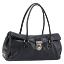 PRADA Hand Bag Leather Black Silver BR1254 Auth am13299V-1