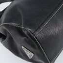 PRADA Hand Bag Leather Black Silver BR1254 Auth am13299V-11
