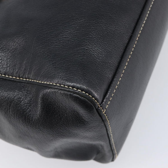 PRADA Hand Bag Leather Black Silver BR1254 Auth am13299V