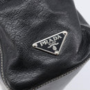 PRADA Hand Bag Leather Black Silver BR1254 Auth am13299V-14