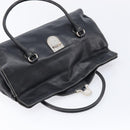 PRADA Hand Bag Leather Black Silver BR1254 Auth am13299V-16