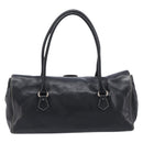 PRADA Hand Bag Leather Black Silver BR1254 Auth am13299V-3