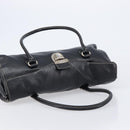 PRADA Hand Bag Leather Black Silver BR1254 Auth am13299V-6