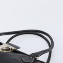PRADA Hand Bag Leather Black Silver BR1254 Auth am13299V-8