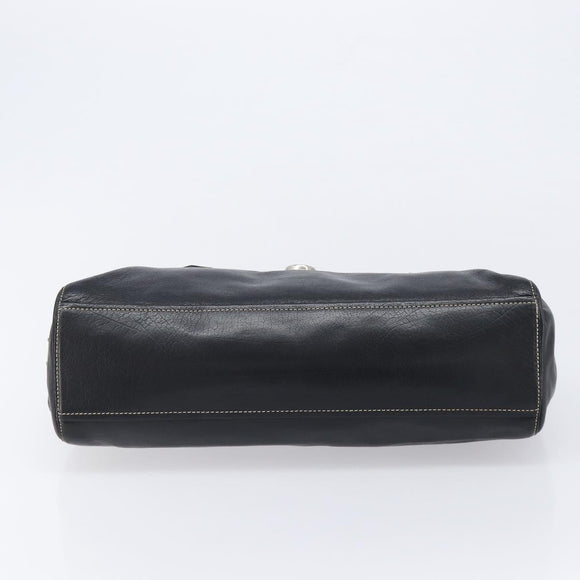PRADA Hand Bag Leather Black Silver BR1254 Auth am13299V