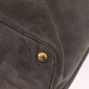 PRADA Tote Bag Suede Gray Gold Auth am13307A-13