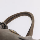 PRADA Tote Bag Suede Gray Gold Auth am13307A-8