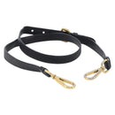 PRADA Shoulder Strap Leather Black Gold Auth am13317-1