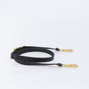 PRADA Shoulder Strap Leather Black Gold Auth am13317-5