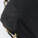 PRADA Chain Hand Bag Nylon Black Gold Auth am13324V-11