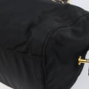 PRADA Chain Hand Bag Nylon Black Gold Auth am13324V-12