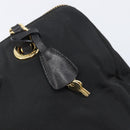 PRADA Chain Hand Bag Nylon Black Gold Auth am13324V-14