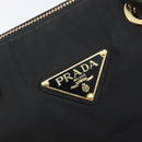 PRADA Chain Hand Bag Nylon Black Gold Auth am13324V-16
