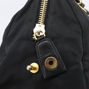 PRADA Chain Hand Bag Nylon Black Gold Auth am13324V-17