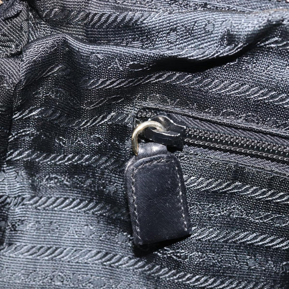 PRADA Chain Hand Bag Nylon Black Gold Auth am13324V
