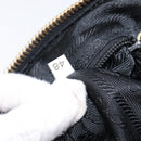 PRADA Chain Hand Bag Nylon Black Gold Auth am13324V-24