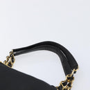 PRADA Chain Hand Bag Nylon Black Gold Auth am13324V-8