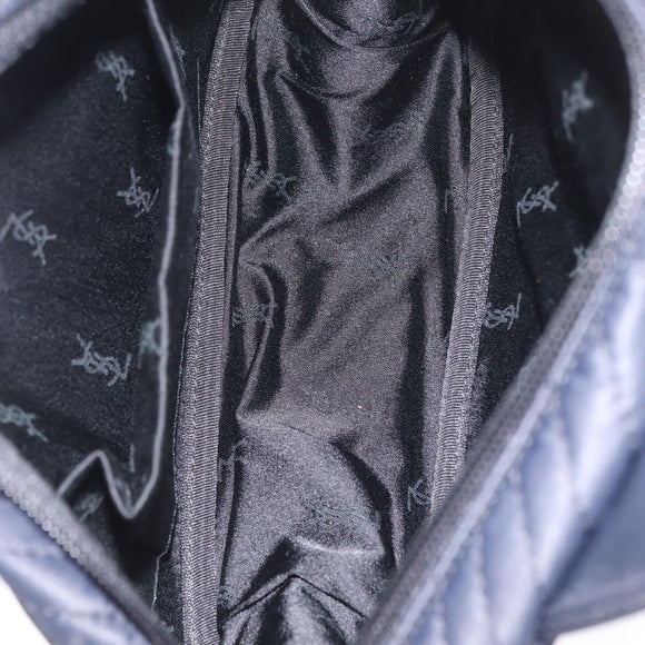 Saint Laurent Hand Bag Nylon Black Gold Auth am13325A