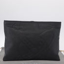 Vivienne Westwood Hamilton Orb Clutch Bag Leather Black Silver Auth am13330V-22