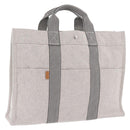 HERMES New Fourre Tout MM Tote Bag Canvas Gray Silver Auth am13331V-1