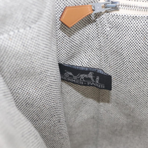 HERMES New Fourre Tout MM Tote Bag Canvas Gray Silver Auth am13331V