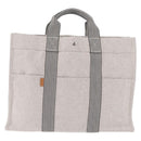 HERMES New Fourre Tout MM Tote Bag Canvas Gray Silver Auth am13331V-2