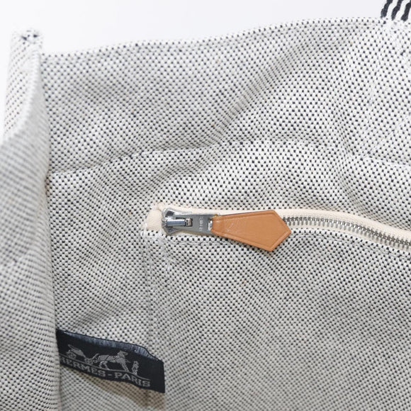 HERMES New Fourre Tout MM Tote Bag Canvas Gray Silver Auth am13331V