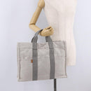 HERMES New Fourre Tout MM Tote Bag Canvas Gray Silver Auth am13331V-23