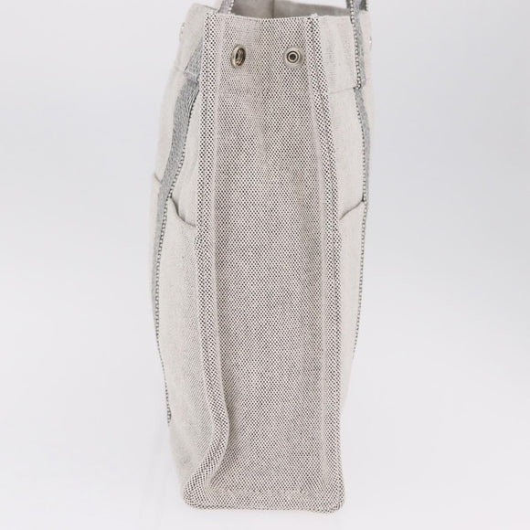HERMES New Fourre Tout MM Tote Bag Canvas Gray Silver Auth am13331V