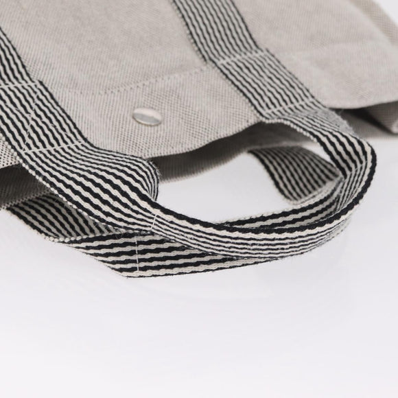 HERMES New Fourre Tout MM Tote Bag Canvas Gray Silver Auth am13331V