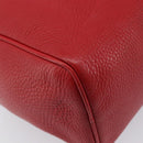 PRADA Hand Bag Leather Red Gold Auth am13332V-13