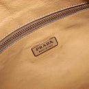 PRADA Hand Bag Leather Red Gold Auth am13332V-16