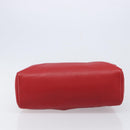 PRADA Hand Bag Leather Red Gold Auth am13332V-9